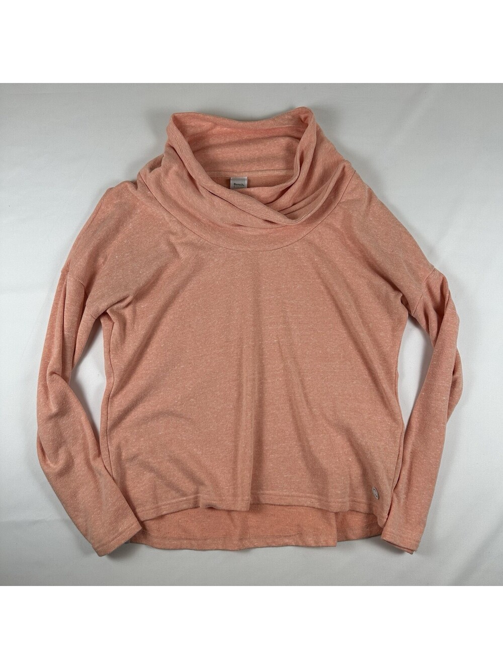 Bench Cowl Neck Sweatshirt Womens XL Pink Heathered Long Sleeve Pullover